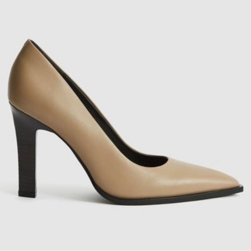Reiss Ada Court Tan Leather Heels